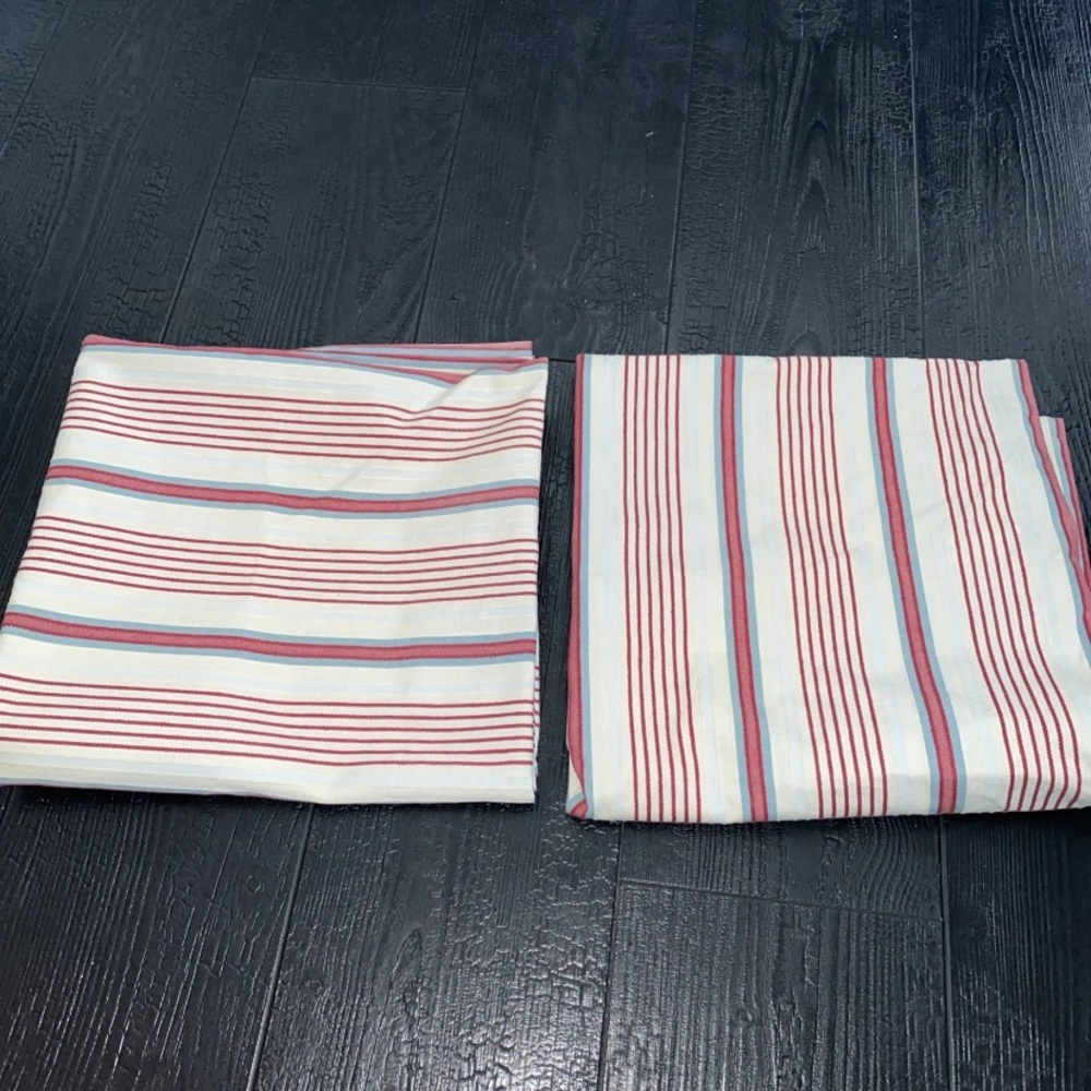 IKEA Alvine Raffla Pillow Cover ‎ SET (2) 25” x 25”  Stripes 100% Cotton Buttons